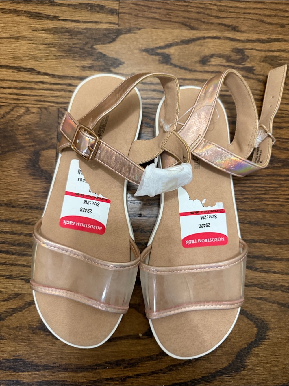 Tucker+Tate clear Strap Rose Gold girls Sandals